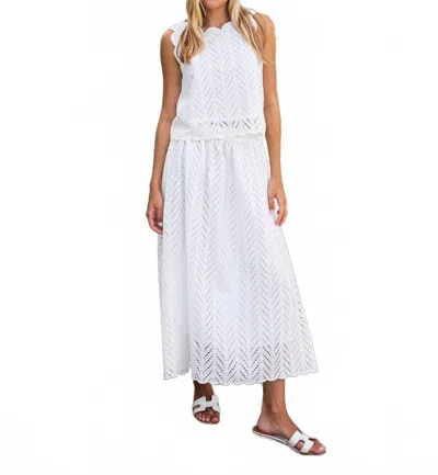 Sail To Sable Scalloped Tunic Top In White In White