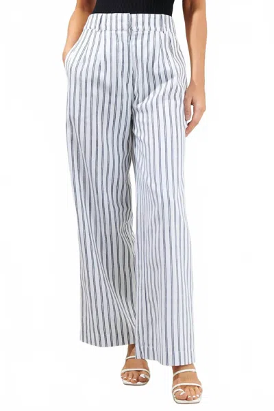 Sugarlips Arlah Striped Pleated Pant In Navy Blue In Blue