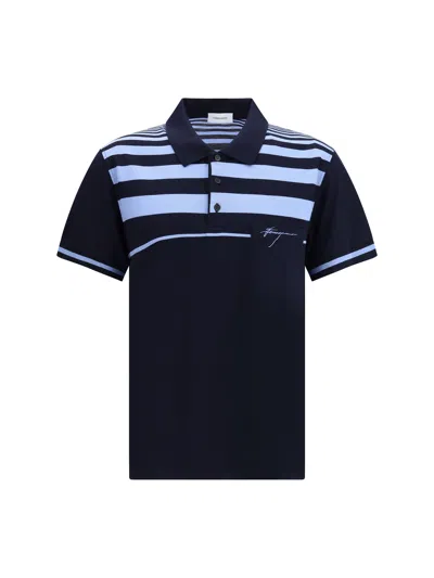 Ferragamo Short Sleeves Polo Shirt In Blue