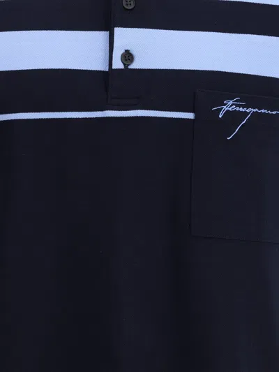 Ferragamo Short Sleeves Polo Shirt In Blue