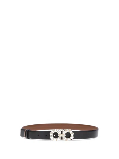 Ferragamo Gancini Reversible Belt In Black