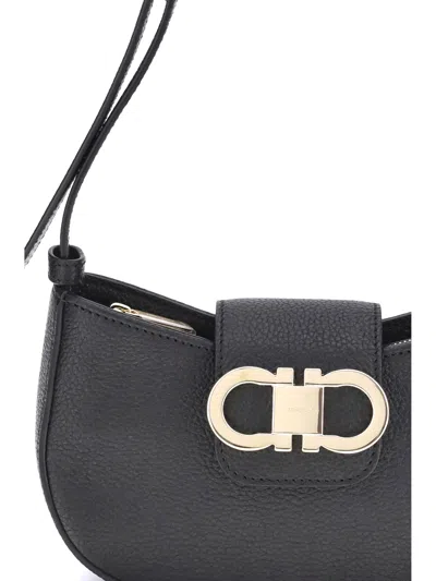 Ferragamo Gabry Black Calf Leather Shoulder Bag