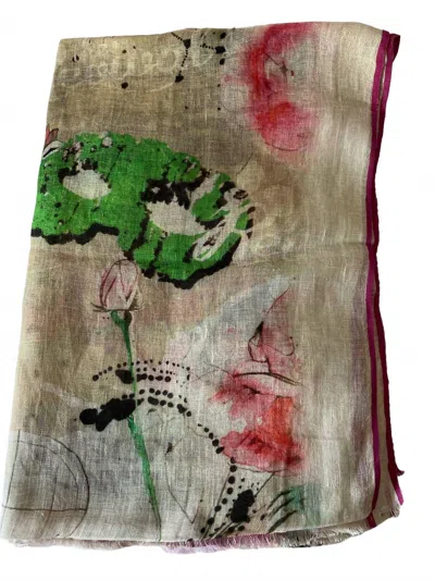 The Gray Crab Women's Linen Scarf In Multicolored