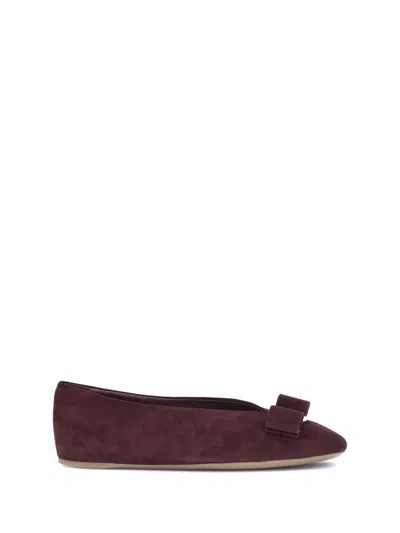 Ferragamo Bow Detail Flat Sole Ballerina Shoes