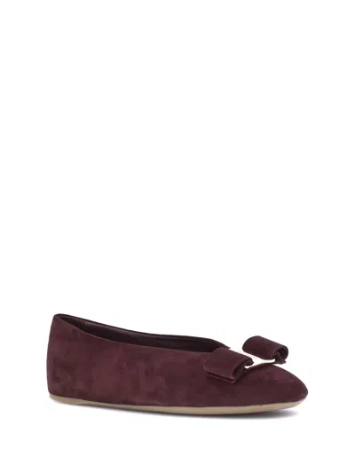 Ferragamo Bow Detail Flat Sole Ballerina Shoes