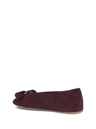Ferragamo Bow Detail Flat Sole Ballerina Shoes