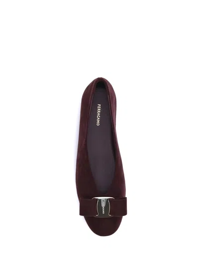 Ferragamo Bow Detail Flat Sole Ballerina Shoes