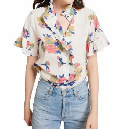 Mille Vanessa Top In Persian Rose In White