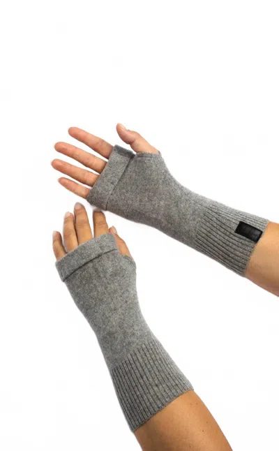B.b. Sheep Cashmere Fingerless Gloves In Light Grey
