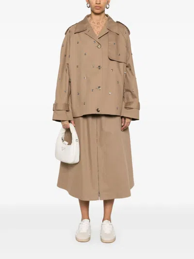 Golden Goose Crystals Embellished Oversized Short Trench Coat Clothing