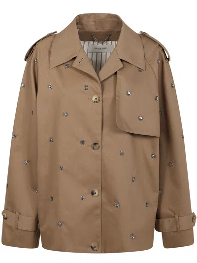 Golden Goose Crystals Embellished Oversized Short Trench Coat Clothing
