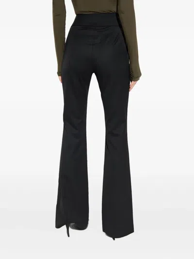 Diesel Women P-erseus Wool Blend Trousers In Black