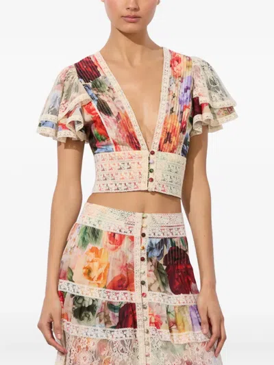 Alice And Olivia Keeley Floral-print Blouse