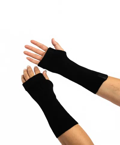 B.b. Sheep Cashmere Fingerless Gloves In Black