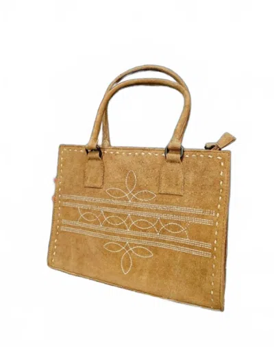 American Darling Women's Boot Stitch Tote Bag In Tan