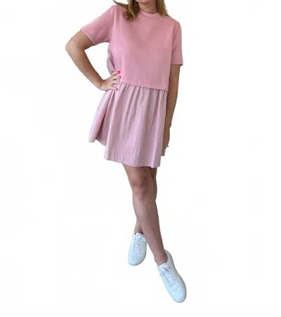 Ina Fashion Mazie Short Sleeve Mini Dress In Blush