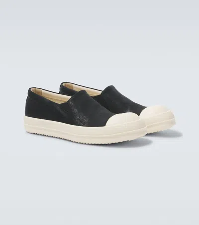 Rick Owens Boat Coated Denim Slip-on Shoes