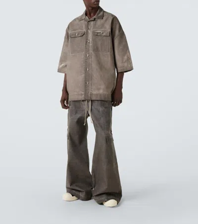 Rick Owens Boat Coated Denim Slip-on Shoes