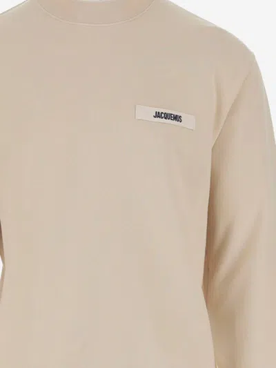 Jacquemus Men The Gros Grain Crewneck Sweatshirt With Logo Plaque