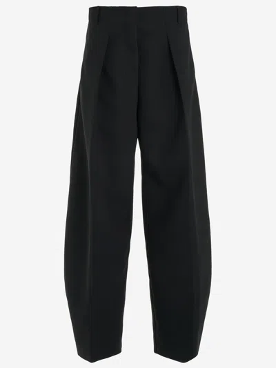 Jacquemus 'le Pantalon Paseo' Black Pants With Belt Loops And Wide Leg