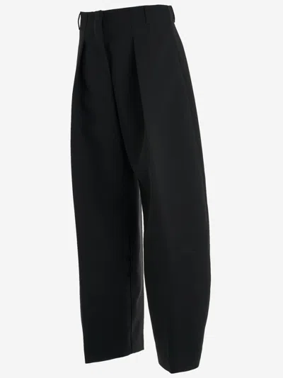 Jacquemus 'le Pantalon Paseo' Black Pants With Belt Loops And Wide Leg