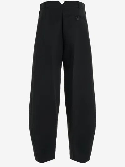 Jacquemus 'le Pantalon Paseo' Black Pants With Belt Loops And Wide Leg