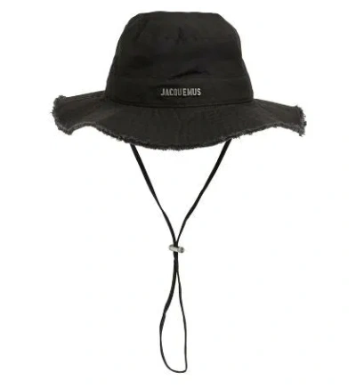 Jacquemus Black Le Bob Artichaut Cotton Hat In Black