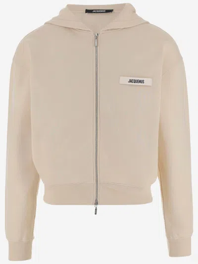 Jacquemus Grosgrain-trimmed Zippered Hoodie With Logo Detail