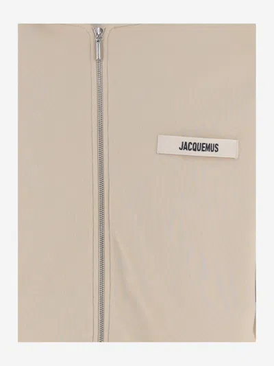 Jacquemus Grosgrain-trimmed Zippered Hoodie With Logo Detail
