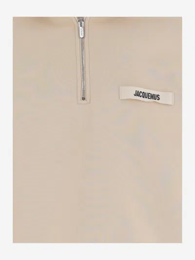 Jacquemus The Gros Grain High-collar Logo Sweatshirt In Neutral