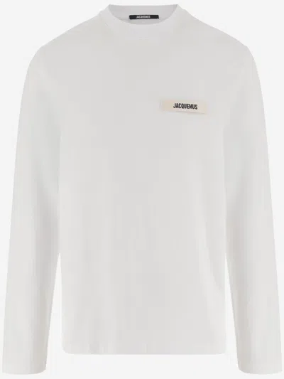 Jacquemus Le Tshirt Gros Grain Cotton Ls  T-shirt In White