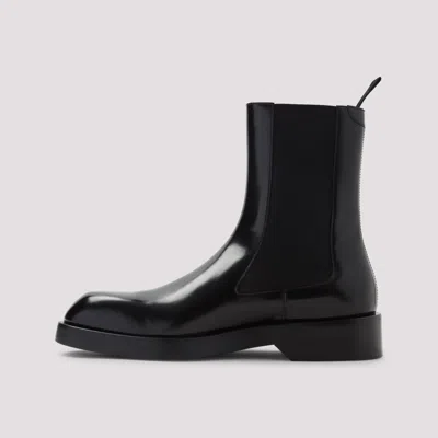 Jil Sander Calf Leather Chelsea Boots In Black