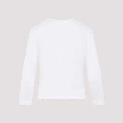 Jil Sander Button-up White Viscose Sweater With Floral Embellishment