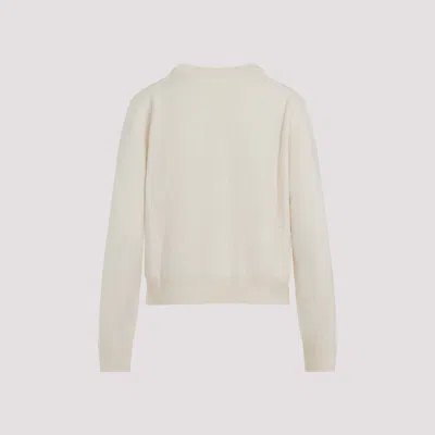 Jil Sander Cn Long Sleeves Cardigan With Velvet Embroidery Women In Neutral