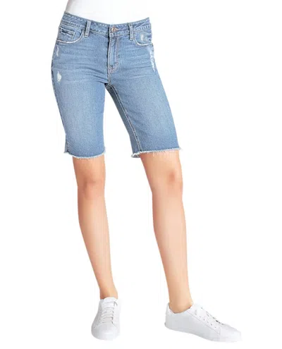 Kensie Mid Rise Side Vents Frayed Hem Bermuda Short In Ken Byron