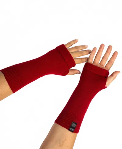 B.b. Sheep Cashmere Fingerless Gloves In Red