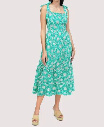 Lost + Wander Embroidered Flowers Maxi Dress In Green In Multi