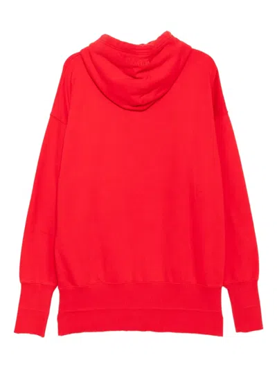 Vetements Embroidered Hoddie In Red