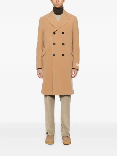 Massimo Alba Double-breasted Wool Coat In Brown