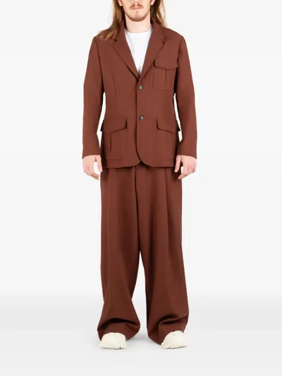 Société Anonyme Buttoned Patch-pocket Jacket In Brown