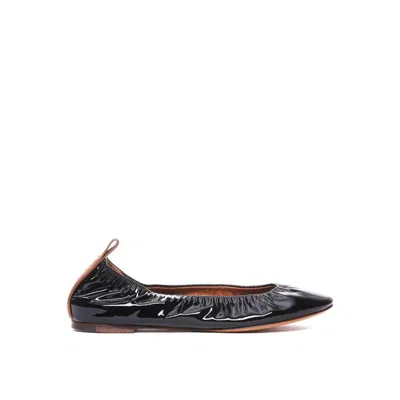 Lanvin Women's Patent Leather Slip-on Flat Shoes In Black