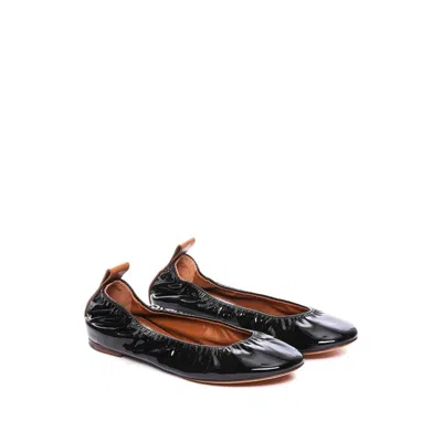 Lanvin Women's Patent Leather Slip-on Flat Shoes In Black
