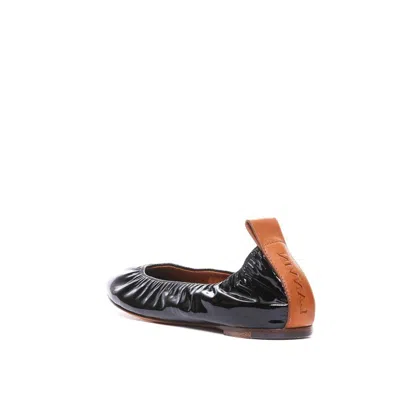 Lanvin Women's Patent Leather Slip-on Flat Shoes In Black