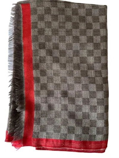The Gray Crab Women's Wool Blend Scarf In Brown Red