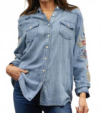 Kyla Seo Cannon Denim Shirt In Blue