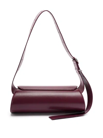 Jil Sander Cannolo Small Leather Shoulder Bag In Brown
