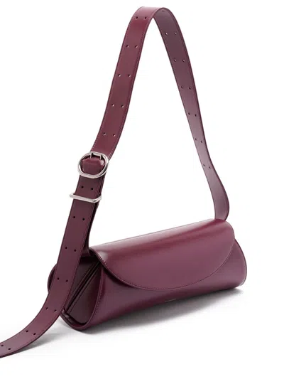Jil Sander Cannolo Small Leather Shoulder Bag In Brown