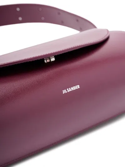 Jil Sander Cannolo Small Leather Shoulder Bag In Brown