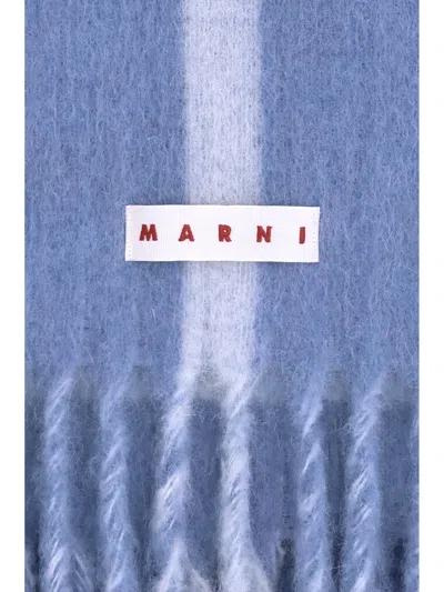 Marni Men Wool Scarf In Blue