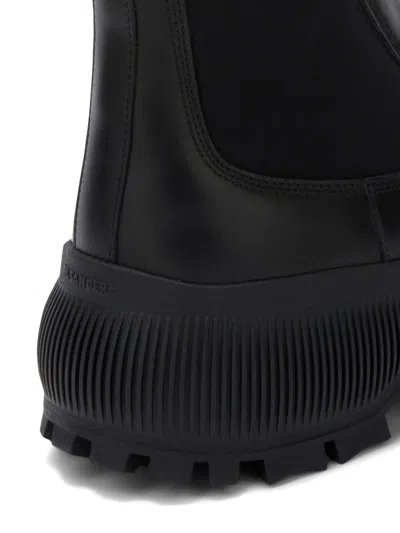 Jil Sander Plus Leather Chelsea Boots In Black
